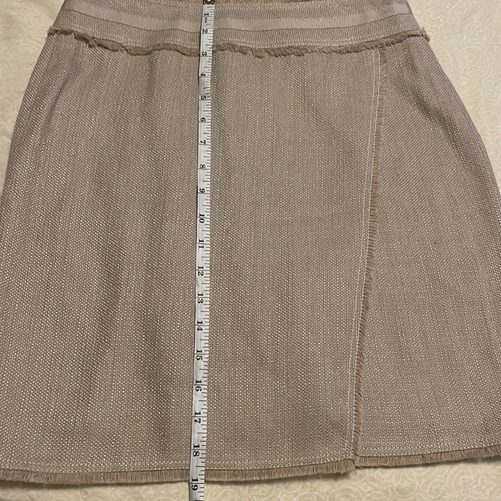 ANN Taylor Women’s Pencil Skirt Fringe Trim Faux Wrap Size 2P - Picture 9 of 11